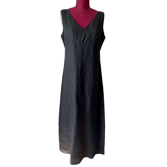 Banana Republic Black Maxi Sleeveless V-neck Dress size 8 Lined - Picture 1 of 8